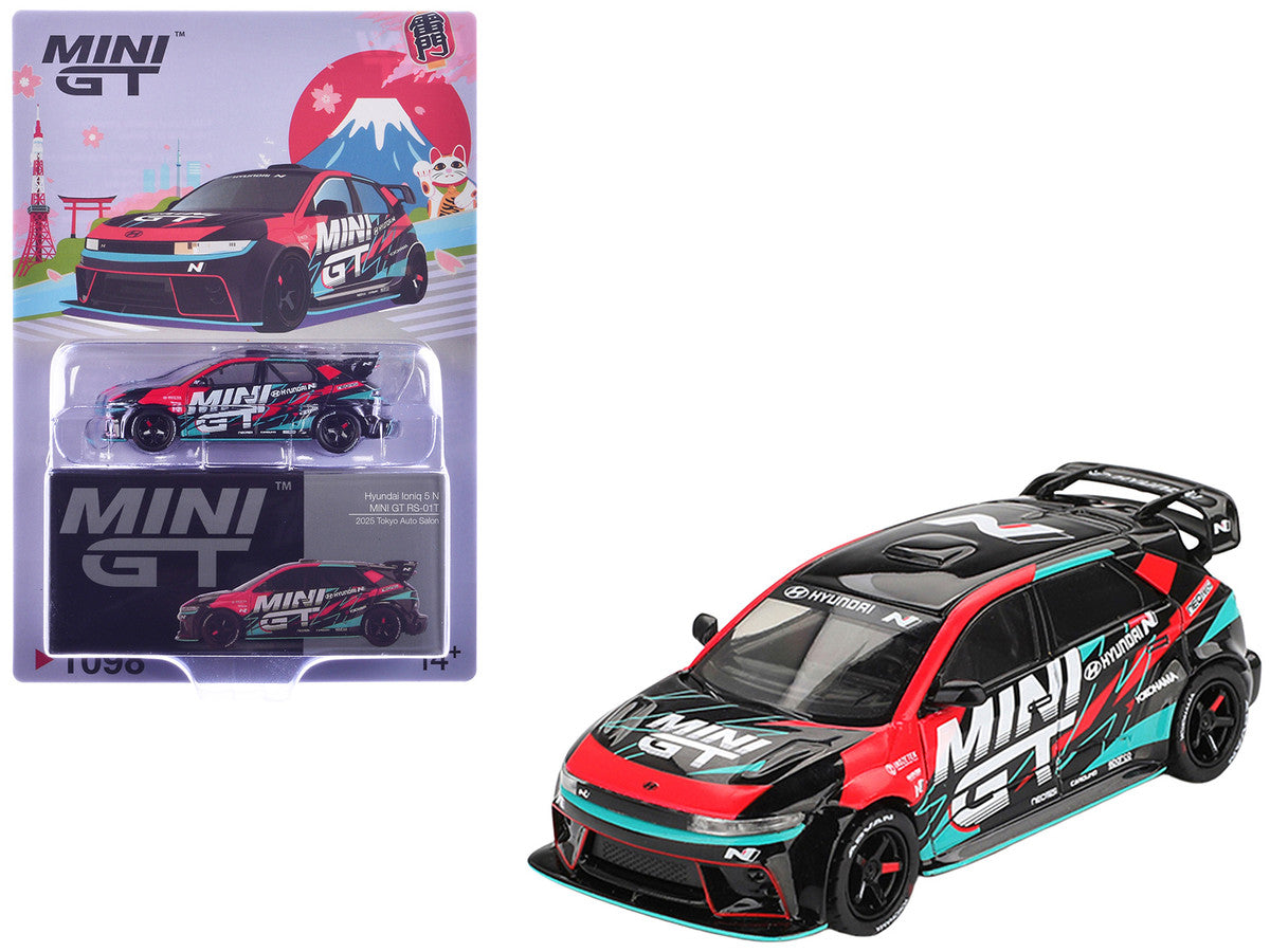 Hyundai Ioniq 5N RS-01T "Mini GT" Black with Graphics "2025 Tokyo Auto Salon" Limited Edition 1/64 Diecast Model Car by Mini GT-3