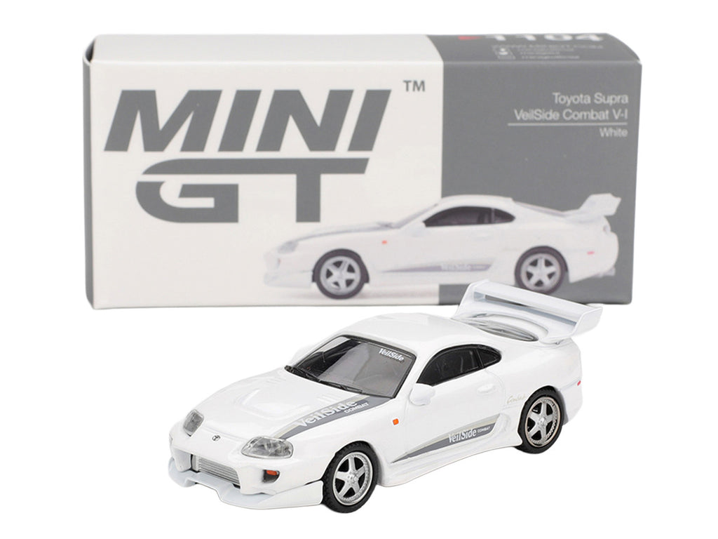 Toyota Supra "VeilSide Combat V-I" White Limited Edition 1/64 Die Cast Model Car by Mini GT-1