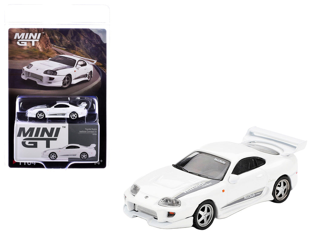 Toyota Supra "VeilSide Combat V-I" White Limited Edition 1/64 Die Cast Model Car by Mini GT-3