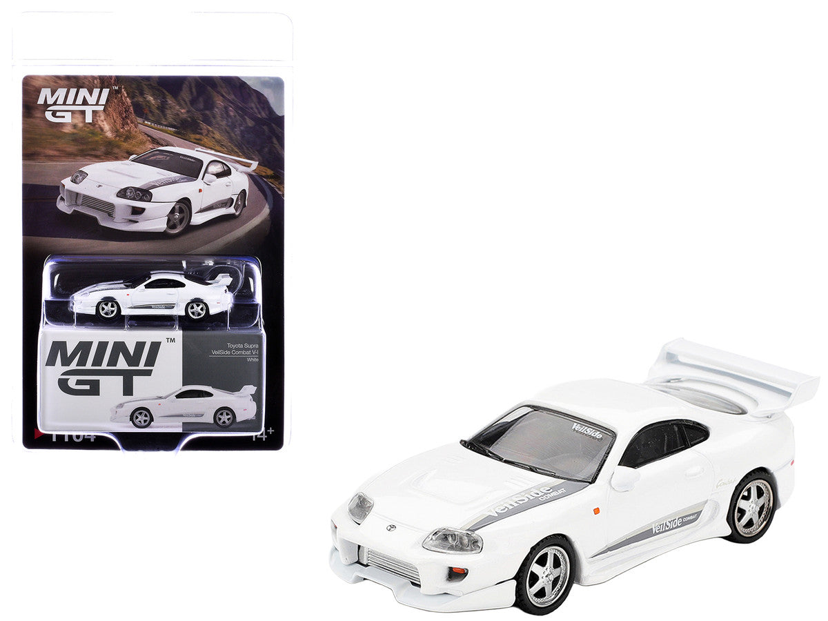 Toyota Supra "VeilSide Combat V-I" White Limited Edition 1/64 Die Cast Model Car by Mini GT-3