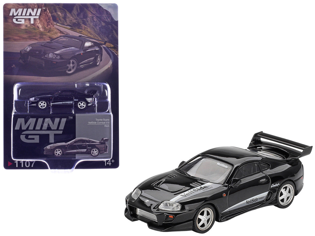 Toyota Supra "VeilSide Combat V-II" Black Limited Edition 1/64 Diecast Model Car by Mini GT-0
