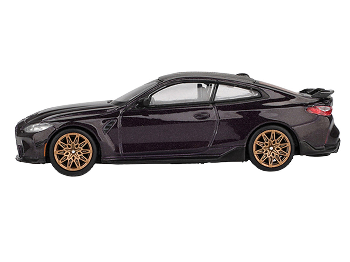 BMW M4 M-Performance Daytona Violet Metallic with Carbon Top Limited Edition 1/64 Diecast Model Car by Mini GT-0