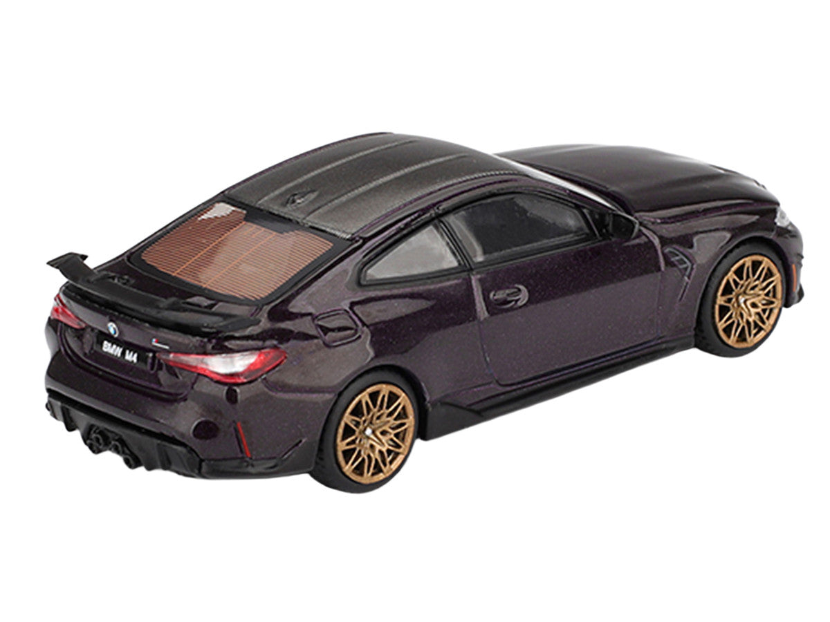 BMW M4 M-Performance Daytona Violet Metallic with Carbon Top Limited Edition 1/64 Diecast Model Car by Mini GT-2