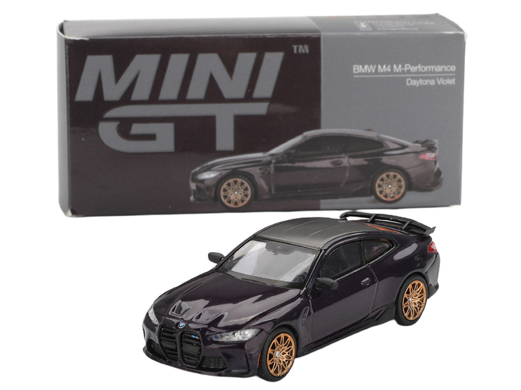 BMW M4 M-Performance Daytona Violet Metallic with Carbon Top Limited Edition 1/64 Diecast Model Car by Mini GT-1