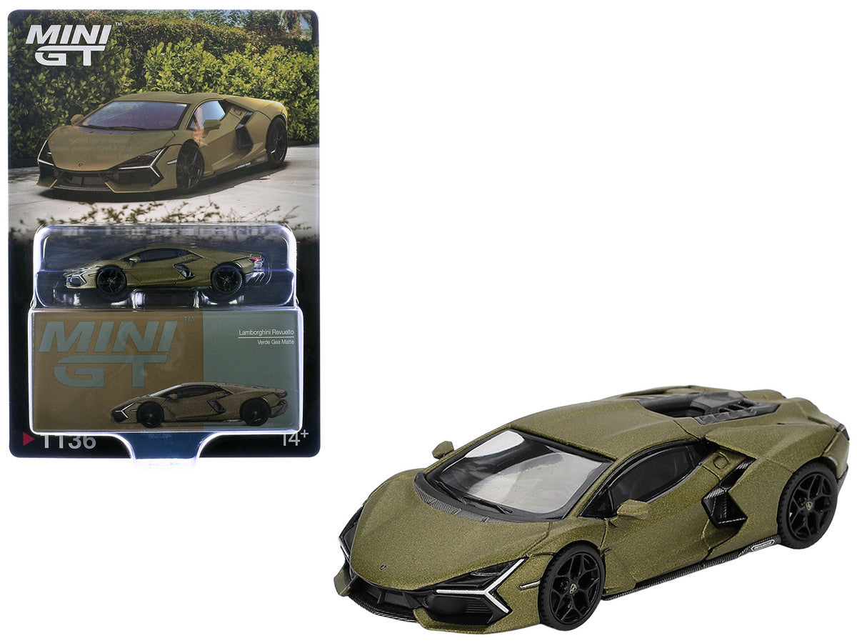 Lamborghini Revuelto Verde Gea Matte Green Metallic Limited Edition 1/64 Die Cast Model Car by Mini GT-0