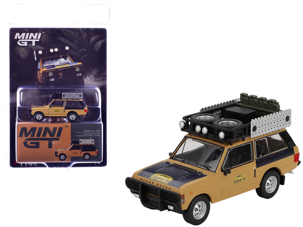 Range Rover with Roofrack "West Germany 1" Christian Swoboda - Knuth Mentel Winner "Camel Trophy Sumatra" (1981) Limited Edition 1/64 Diecast Model Car by Mini GT-0