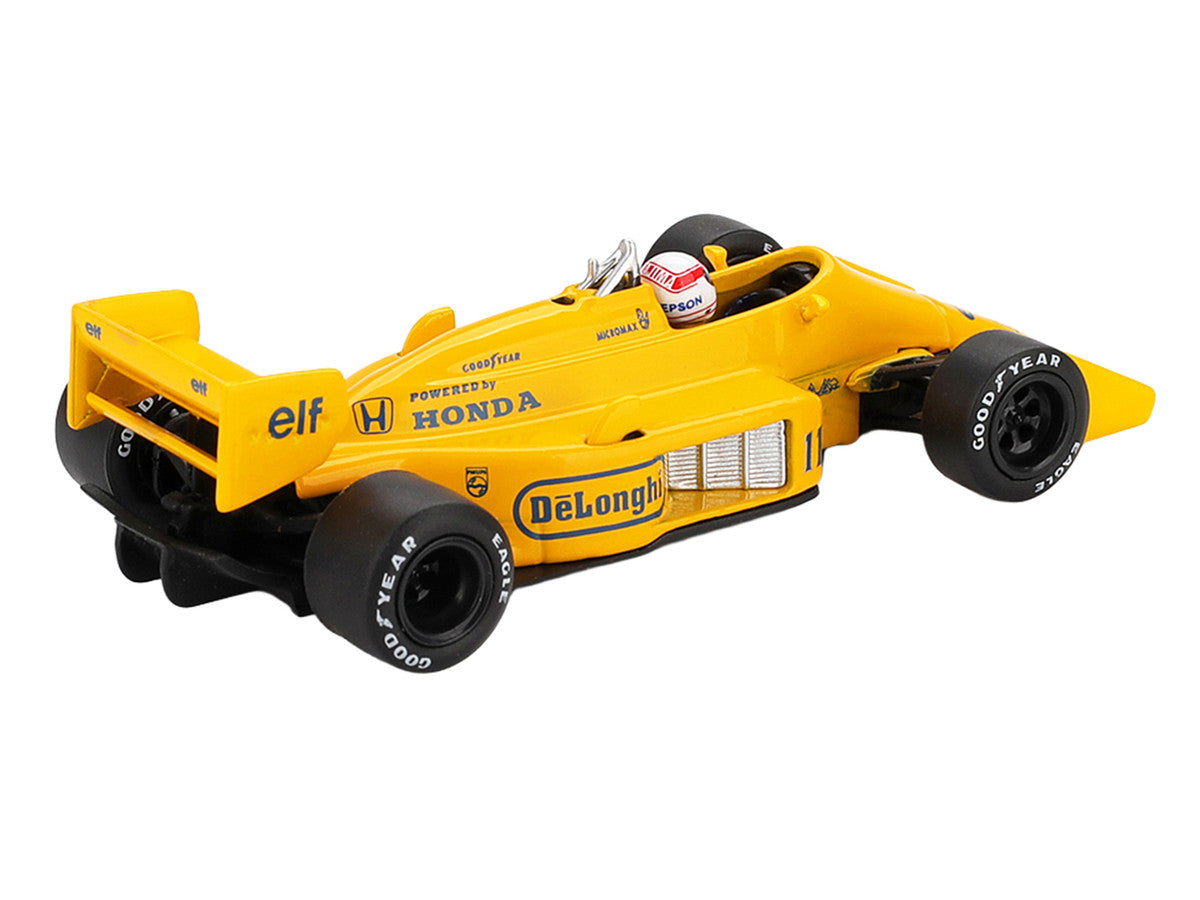 Lotus 99T #11 Satoru Nakajima Formula One F1 "Monaco GP" (1987) with Driver Figure Limited Edition 1/64 Diecast Model Car by Mini GT-0