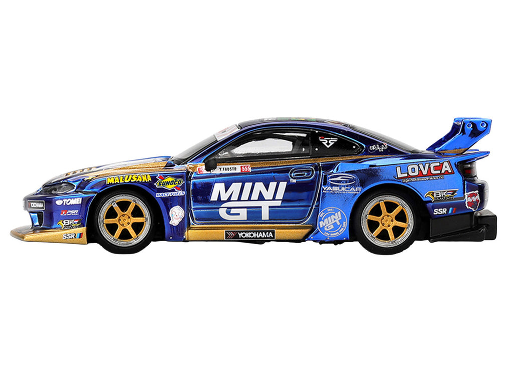 Nissan Silvia (S15) LB-Super Silhouette RHD (Right Hand Drive) #555 Yukio Fausto "Team MINI GT Liberty Walk" "Formula Drift Japan" (2025) Limited Edition 1/64 Diecast Model Car by Mini GT-2