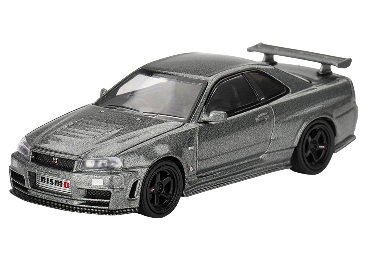 Nissan Skyline GT-R (NISMO BNR34 CRS Version) RHD (Right Hand Drive) Dark Metal Gray Metallic Limited Edition 1/64 Diecast Model Car by Mini GT-1