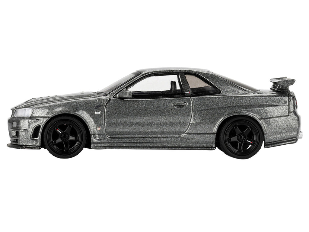 Nissan Skyline GT-R (NISMO BNR34 CRS Version) RHD (Right Hand Drive) Dark Metal Gray Metallic Limited Edition 1/64 Diecast Model Car by Mini GT-2
