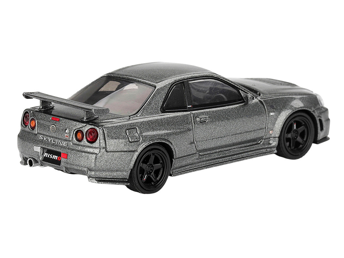 Nissan Skyline GT-R (NISMO BNR34 CRS Version) RHD (Right Hand Drive) Dark Metal Gray Metallic Limited Edition 1/64 Diecast Model Car by Mini GT-3