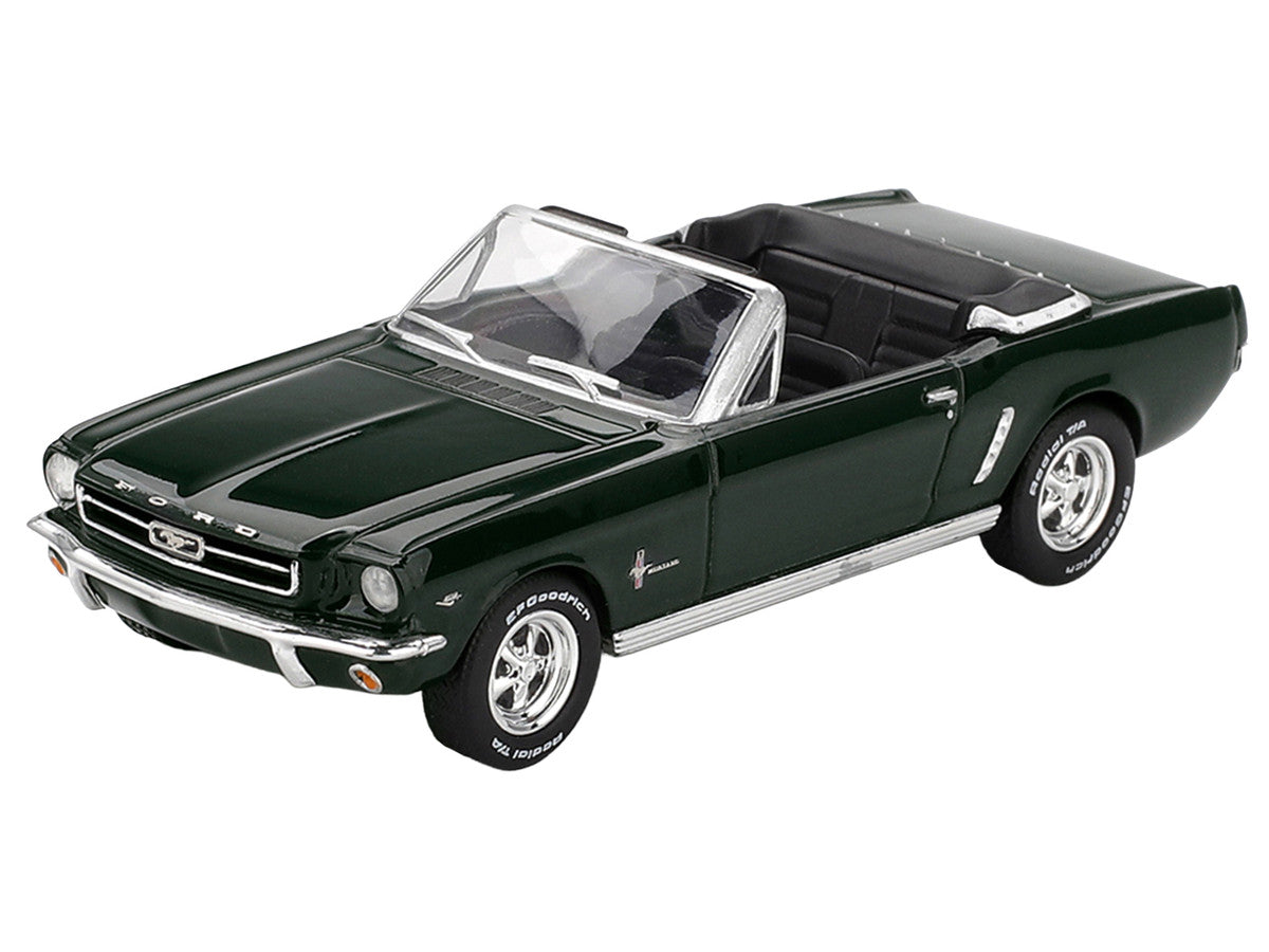 1964 Ford Mustang Convertible Highland Green Limited Edition 1/64 Diecast Model Car by Mini GT-2