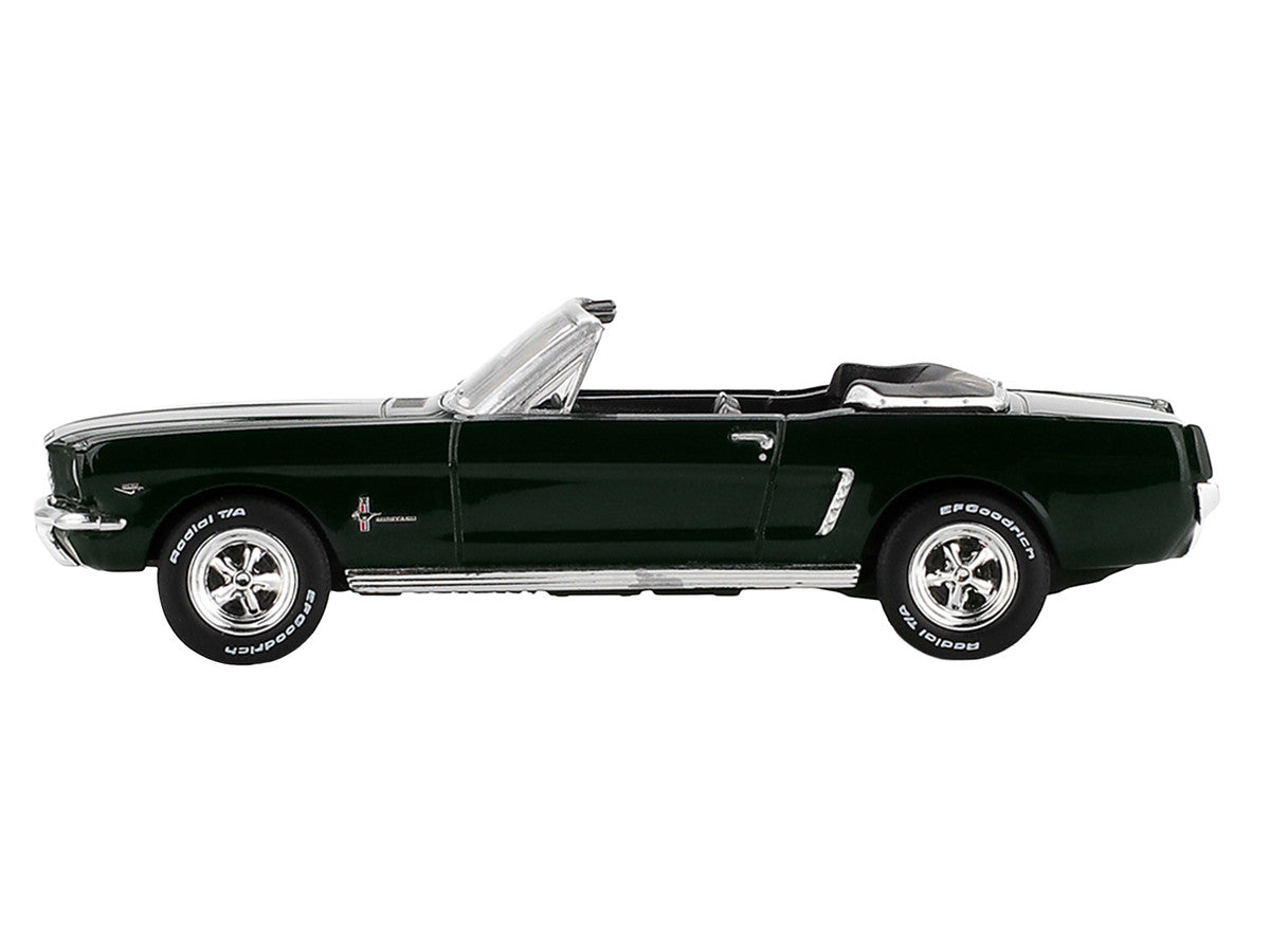 1964 Ford Mustang Convertible Highland Green Limited Edition 1/64 Diecast Model Car by Mini GT-0