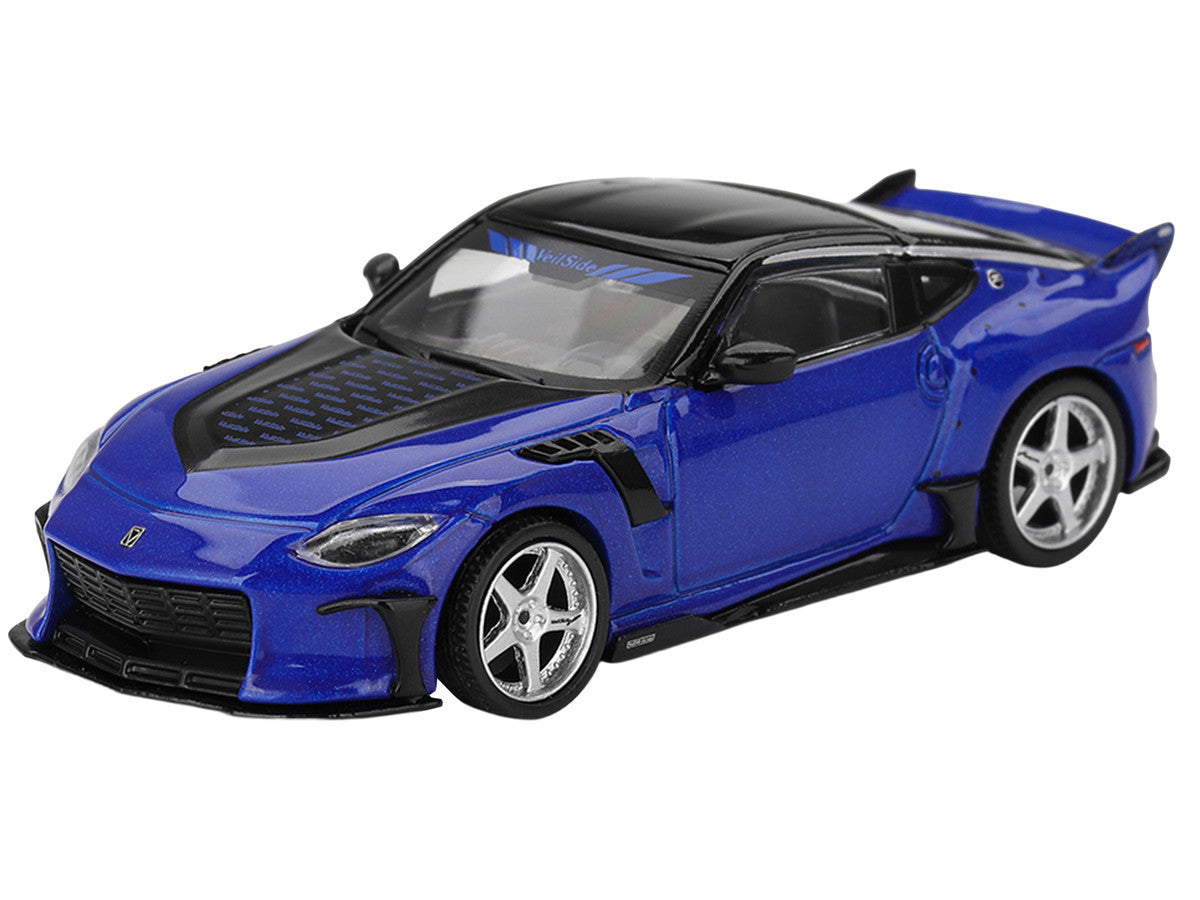 Nissan Z VeilSide FFZ400 Seiran Blue Metallic with Black Top Limited Edition 1/64 Diecast Model Car by Mini GT-1