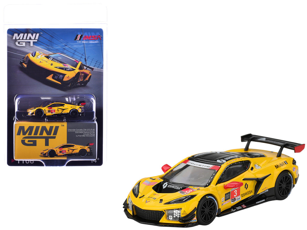 Chevrolet Corvette Z06 GT3.R #3 Antonio Garcia - Daniel Juncadella - Alexander Sims "Corvette Racing by Pratt Miller Motorsports" GTD Pro Class 2nd Place IMSA "24 Hours of Daytona" (2025) Limited Edition 1/64 Die Cast Model Car by Mini GT-3