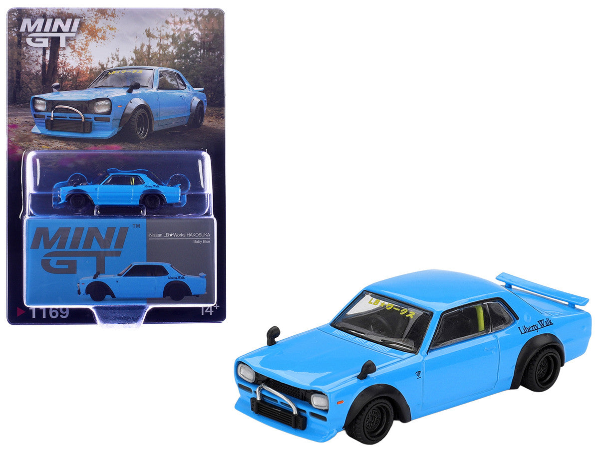 Nissan LB-Works Hakosuka RHD (Right Hand Drive) Baby Blue Limited Edition 1/64 Diecast Model Car by Mini GT-3