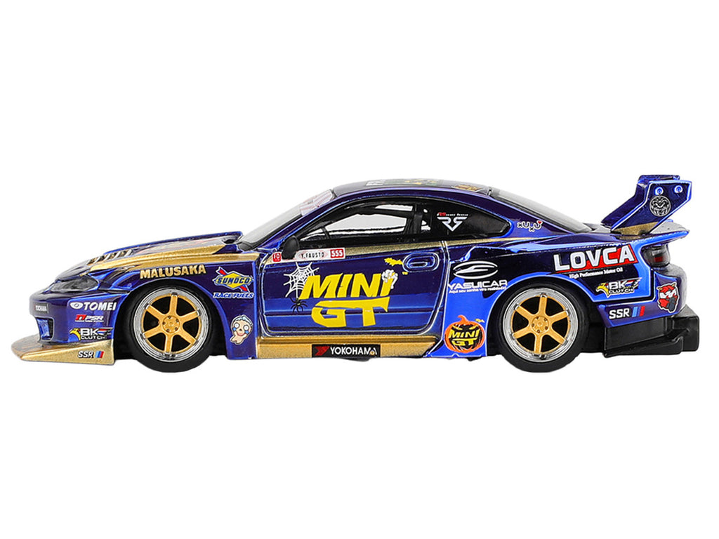 Nissan Silvia (S15) LB-Super Silhouette RHD (Right Hand Drive) #555 Yukio Fausto "Team MINI GT Liberty Walk" Halloween Special "Formula Drift Japan" (2025) Limited Edition 1/64 Diecast Model Car by Mini GT-2