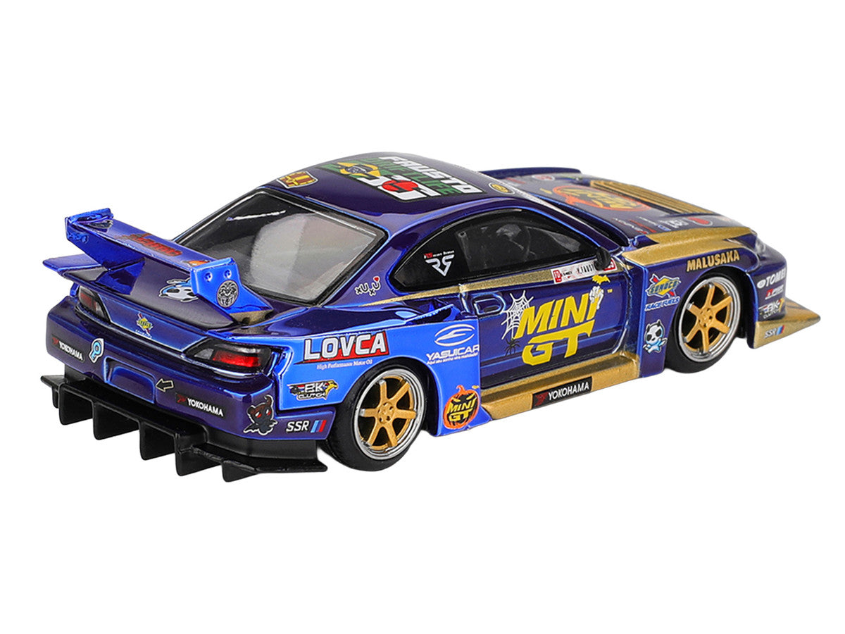 Nissan Silvia (S15) LB-Super Silhouette RHD (Right Hand Drive) #555 Yukio Fausto "Team MINI GT Liberty Walk" Halloween Special "Formula Drift Japan" (2025) Limited Edition 1/64 Diecast Model Car by Mini GT-3