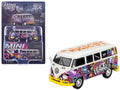 Volkswagen T1 Microbus "Mizu Design" White with Graffiti Graphics Limited Edition 1/64 Diecast Model Car by Mini GT-0