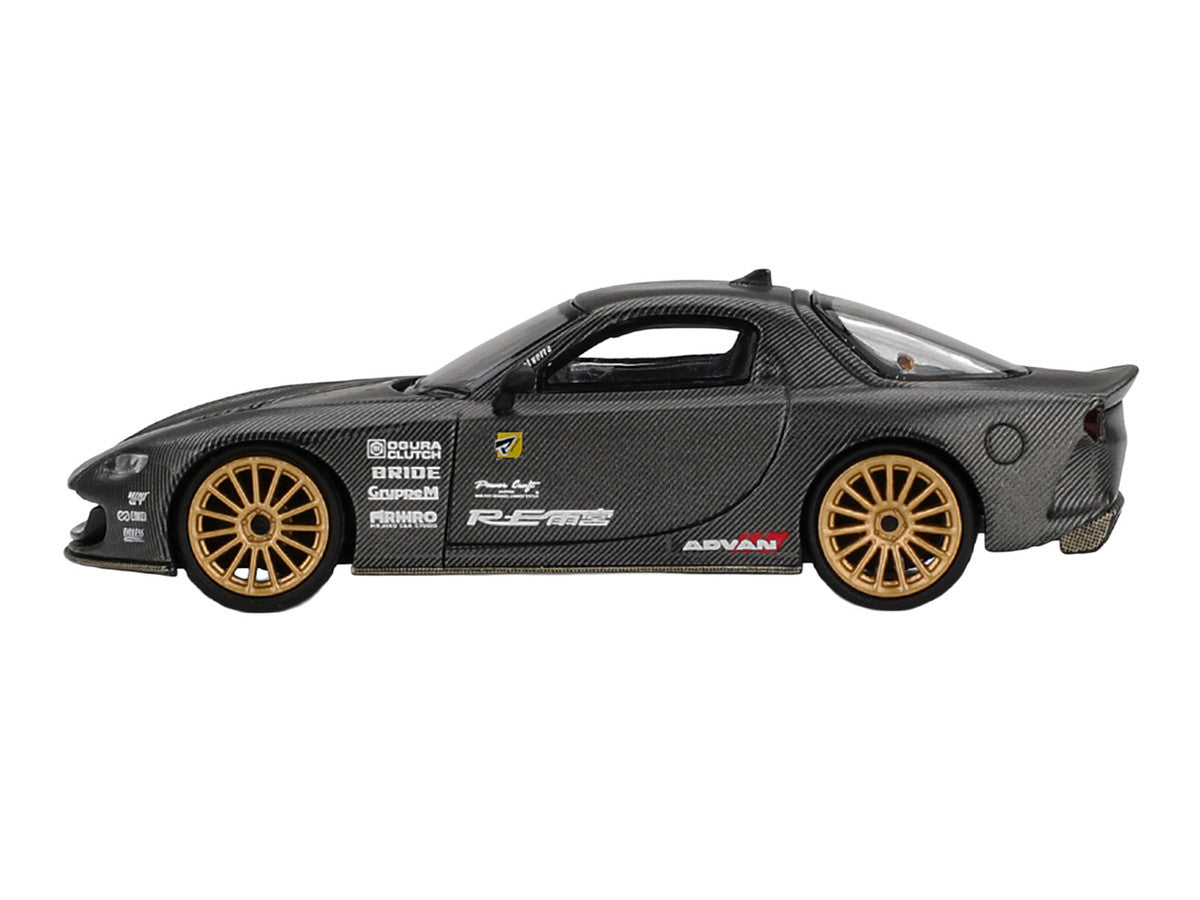Mazda RX-7 RE-Amemiya "Matsukiyo KOKU 3 Rotor NA-7" Carbon Fiber "Tokyo Auto Salon 2025 Best Tuned Car Award" Limited Edition 1/64 Diecast Model Car by Mini GT-1
