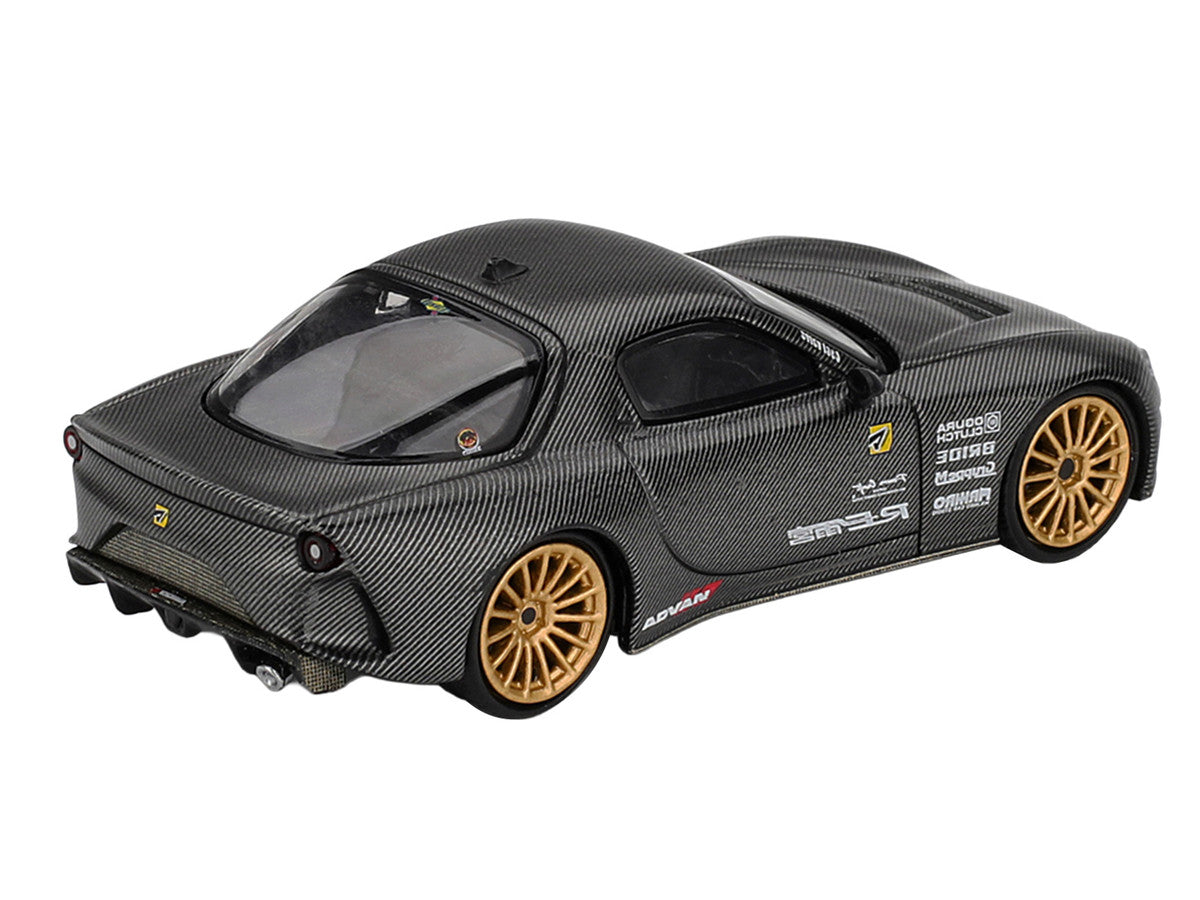Mazda RX-7 RE-Amemiya "Matsukiyo KOKU 3 Rotor NA-7" Carbon Fiber "Tokyo Auto Salon 2025 Best Tuned Car Award" Limited Edition 1/64 Diecast Model Car by Mini GT-2