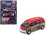 Volkswagen ID. Buzz Van "Mizu Design" Red and White with Graphics Limited Edition 1/64 Diecast Model Car by Mini GT-4