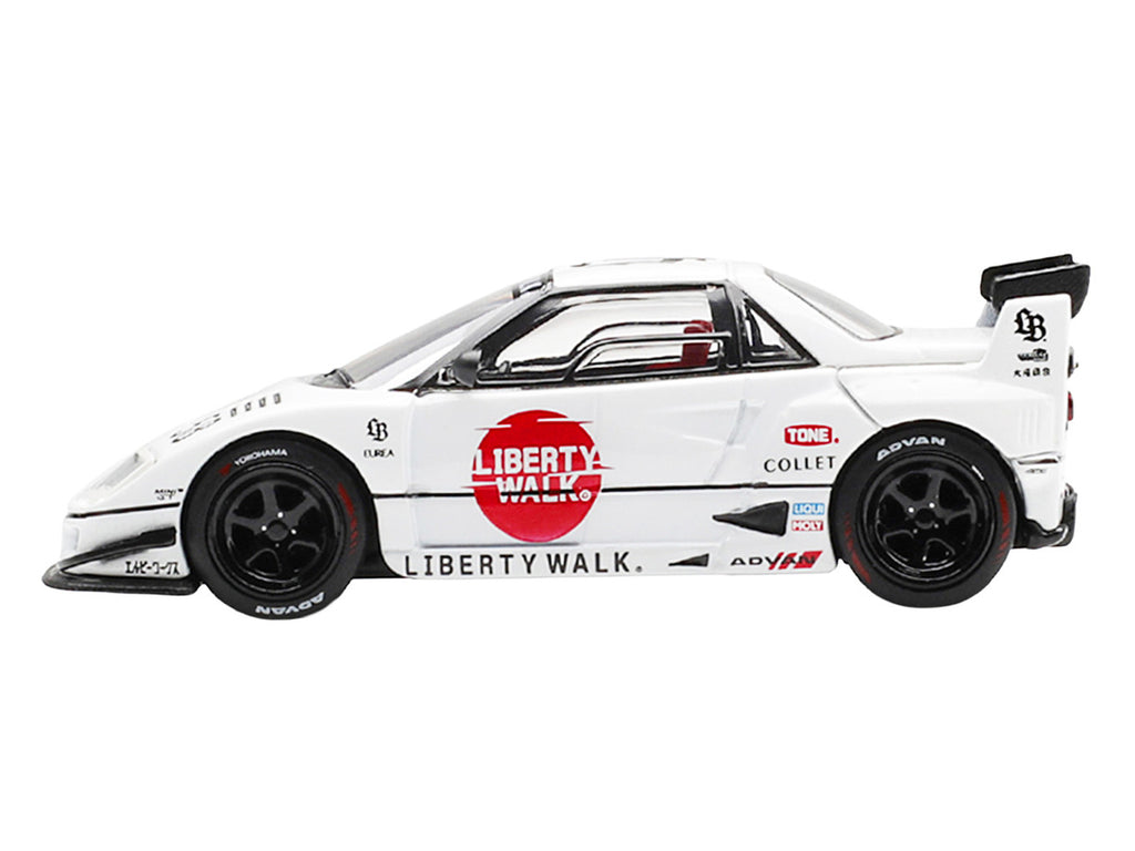 Mazda AZ-1 Liberty Walk LB40 RHD (Right Hand Drive) #58 "LB-Hinomaru" White with Graphics and Red Interior Limited Edition 1/64 Diecast Model Car by Mini GT-2