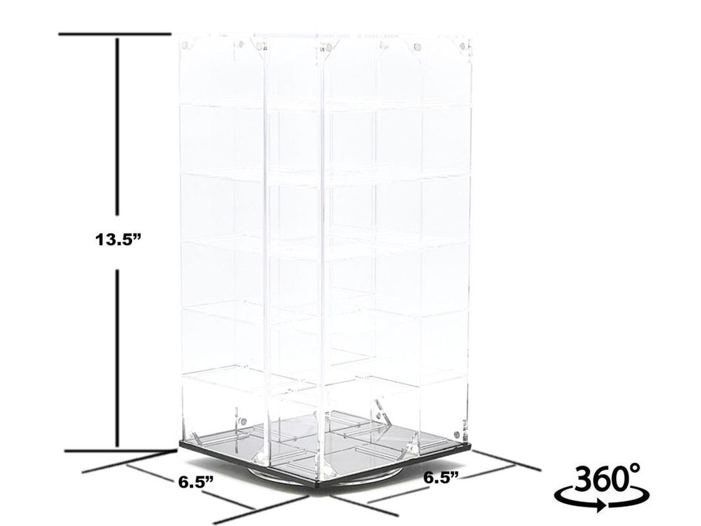 Acrylitower Showcase 24 Car Display Desktop Spinner with Cover Clear "Mijo Exclusives" for 1/64 Scale Models-0
