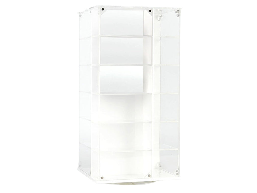 Acrylitower Showcase 24 Car Display Desktop Spinner with Cover White "Mijo Exclusives" for 1/64 Scale Models-1
