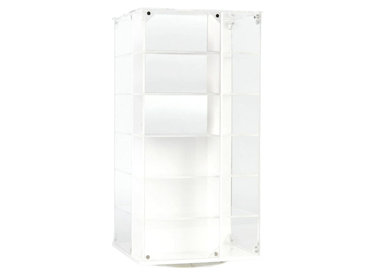 Acrylitower Showcase 24 Car Display Desktop Spinner with Cover White "Mijo Exclusives" for 1/64 Scale Models-1