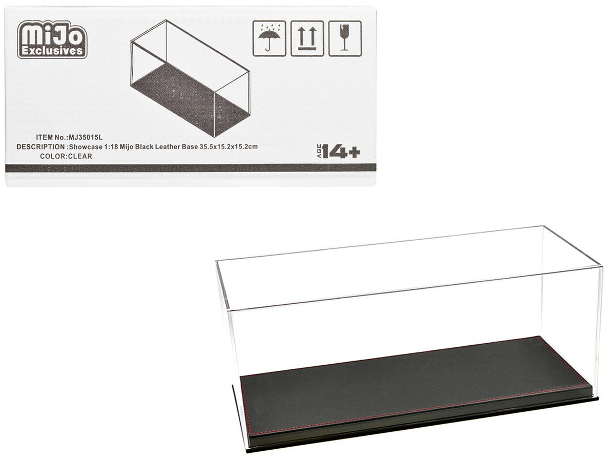 Showcase Acrylic Display Case with Black Synthetic Leather Base "Mijo Exclusives" for 1/18 Scale Models-0