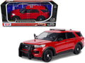 2022 Ford Police Interceptor Utility Unmarked Red 1/24 Diecast Model Car by Motormax-0