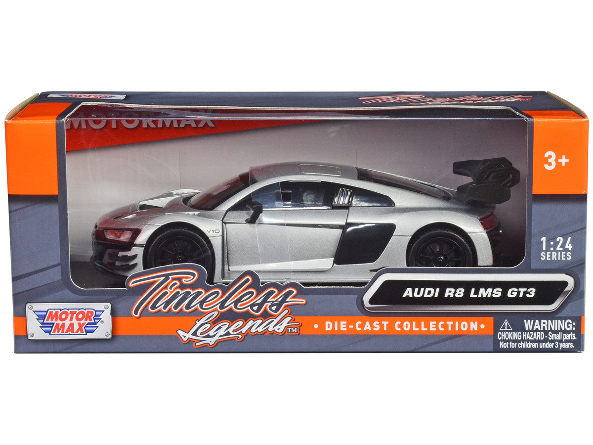 Audi R8 LMS GT3 Silver Metallic "Timeless Legends" Series 1/24 Diecast Model Car by Motormax-0