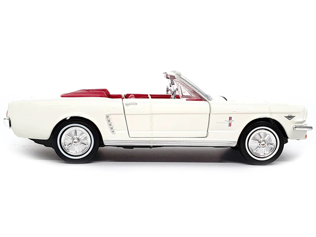 1964 1/2 Ford Mustang Convertible White with Red Interior James Bond 007 "Goldfinger" (1964) Movie "James Bond Collection" Series 1/24 Diecast Model Car by Motormax-1