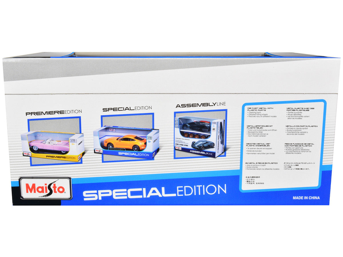 2020 Ford Mustang Shelby GT500 Bright Orange with Black Stripes 1/24 Diecast Model Car by Maisto-2