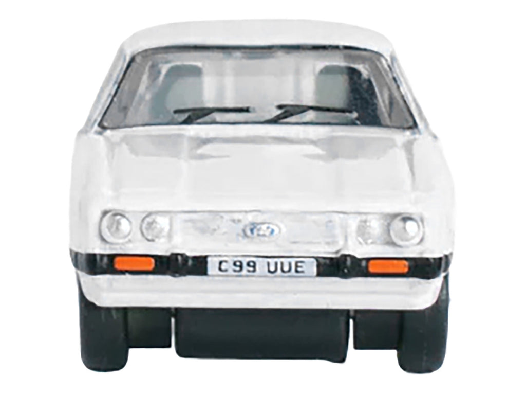 Ford Capri Mk3 RHD (Right Hand Drive) Diamond White with Black Stripes 1/148 (N) Scale Diecast Model Car by Oxford Diecast-2