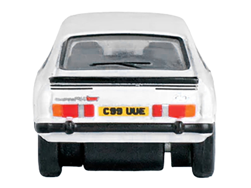 Ford Capri Mk3 RHD (Right Hand Drive) Diamond White with Black Stripes 1/148 (N) Scale Diecast Model Car by Oxford Diecast-1