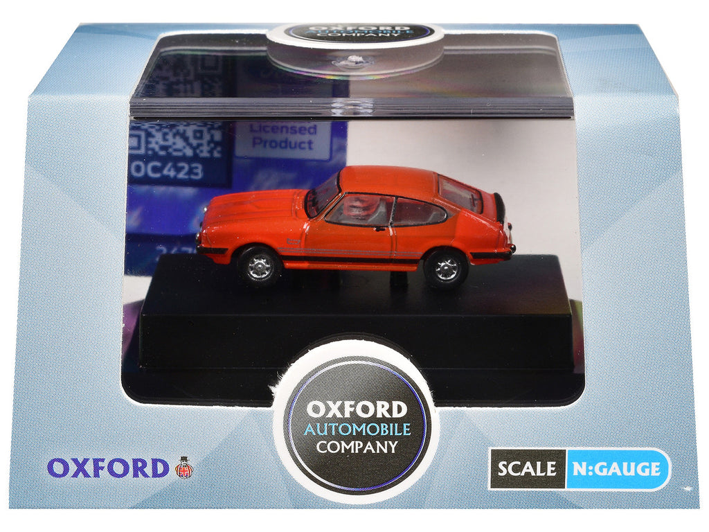 Ford Capri Mk3 RHD (Right Hand Drive) Sebring Red 1/148 (N) Scale Diecast Model Car by Oxford Diecast-1