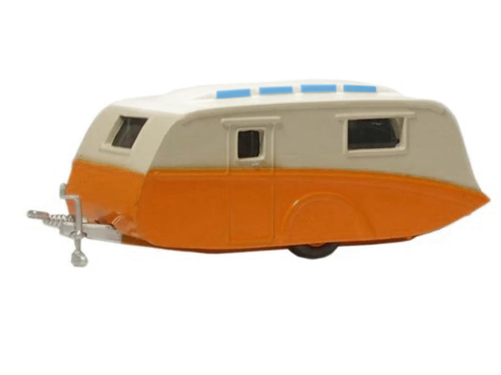 Caravan Trailer Cream and Orange 1/148 (N) Scale Diecast Model Car by Oxford Diecast-1