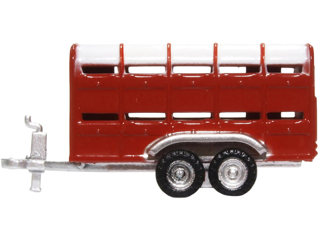 Livestock Trailer Red 1/148 (N) Scale Diecast Model Car by Oxford Diecast-1
