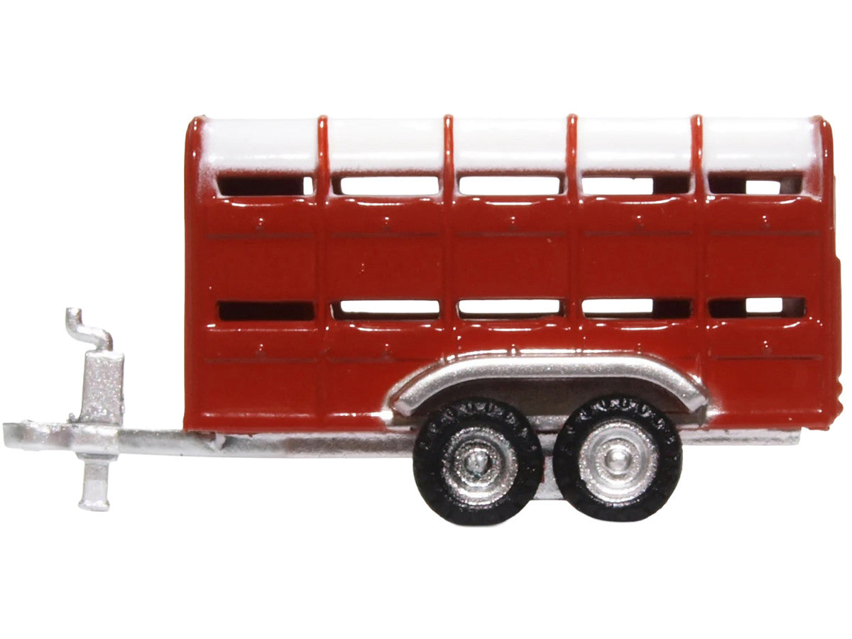 Livestock Trailer Red 1/148 (N) Scale Diecast Model Car by Oxford Diecast-1