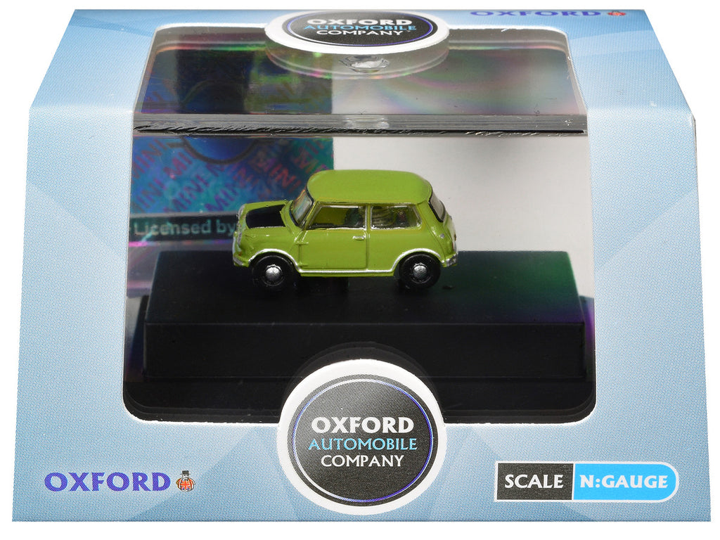 Mini Cooper Lime Green with Matt Black Hood 1/148 (N) Scale Diecast Model Car by Oxford Diecast-2