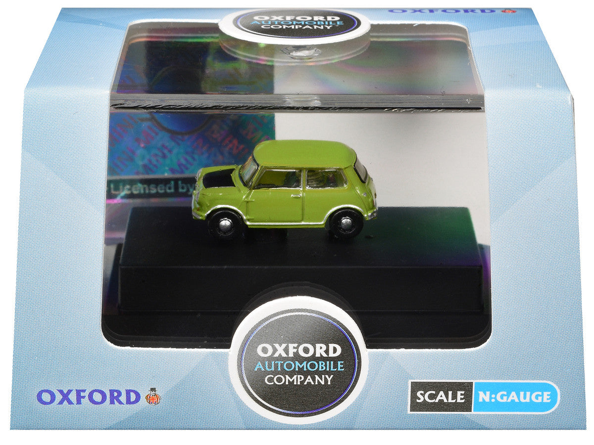 Mini Cooper Lime Green with Matt Black Hood 1/148 (N) Scale Diecast Model Car by Oxford Diecast-2