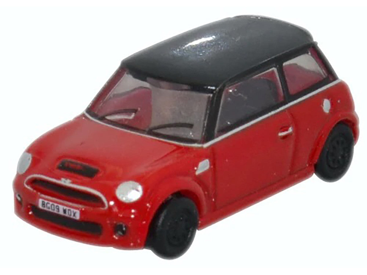 Mini Cooper S RHD (Right Hand Drive) Chili Red with Black Top 1/148 (N) Scale Diecast Model Car by Oxford Diecast-0