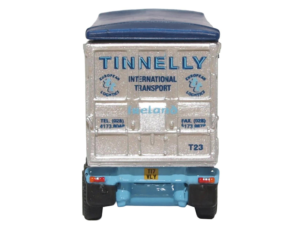 Scania T-Cab Truck RHD (Right Hand Drive) with Covered Dump Trailer "Tinnelly" White with Blue Graphics 1/148 (N) Scale Diecast Model Car by Oxford Diecast-2