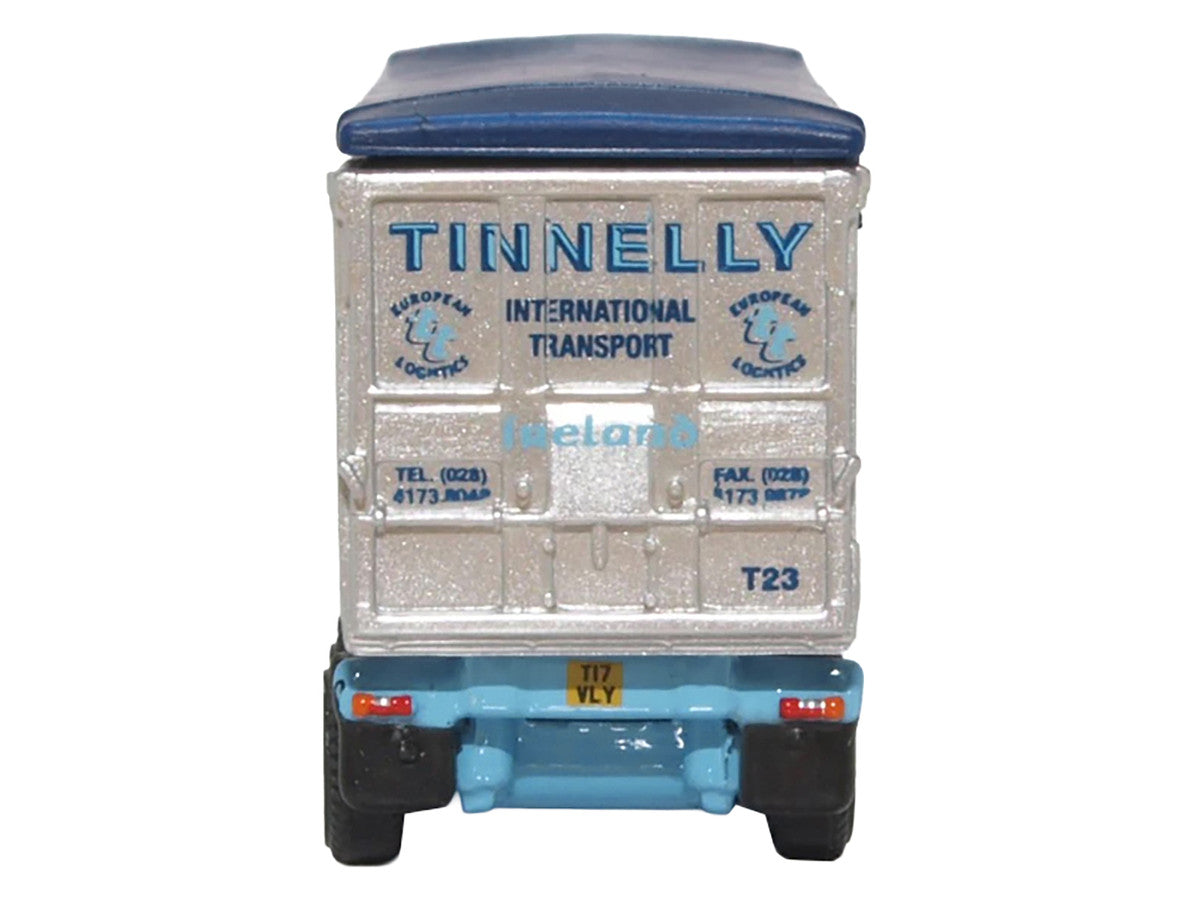 Scania T-Cab Truck RHD (Right Hand Drive) with Covered Dump Trailer "Tinnelly" White with Blue Graphics 1/148 (N) Scale Diecast Model Car by Oxford Diecast-2