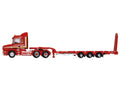 Scania T-Cab Truck RHD (Right Hand Drive) with Lowboy Trailer "Sandy Kydd" Red with Stripes 1/148 (N) Scale Diecast Model Car by Oxford Diecast-0