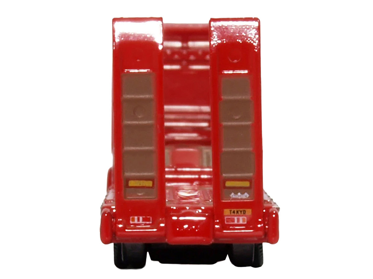 Scania T-Cab Truck RHD (Right Hand Drive) with Lowboy Trailer "Sandy Kydd" Red with Stripes 1/148 (N) Scale Diecast Model Car by Oxford Diecast-1