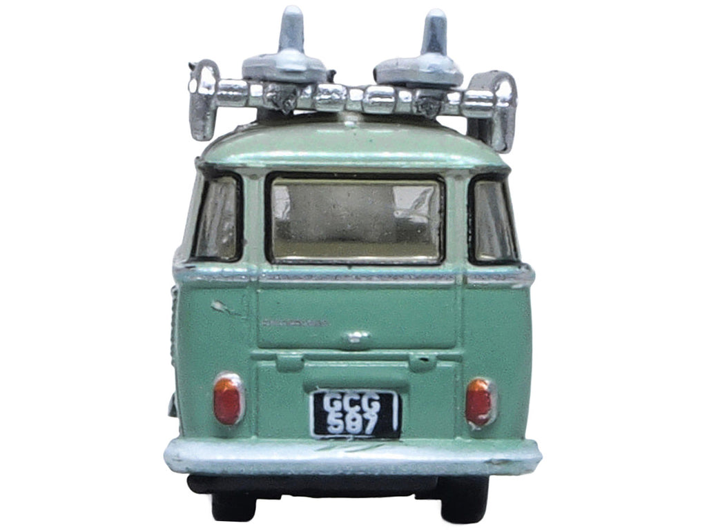 Volkswagen T1 Samba Bus RHD (Right Hand Drive) Green Two-Tone with Surfboards on Roof Rack 1/148 (N) Scale Diecast Model Car by Oxford Diecast-0