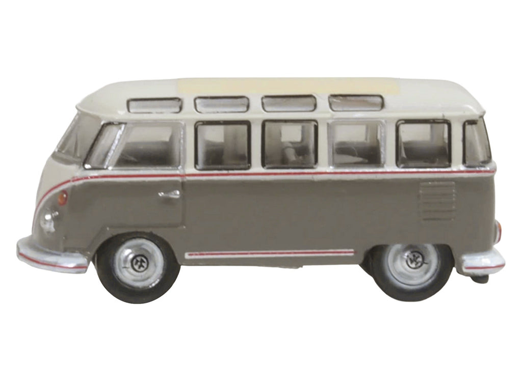 Volkswagen T1 Samba Bus Mouse Grey and Pearl White with Red Stripes 1/148 (N) Scale Diecast Model Car by Oxford Diecast-2